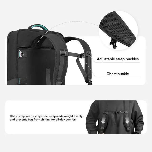 Alt view image 6 of 7 - DJ Controller Bag for DDJ FLX10/DDJ REV5/DDJ GRV6/DDJ FLX6/DDJ 1000/DDJ 800, Padded DJ Backpack with Multi-pocket for 17 Inch Laptop, DJ Carrying Mixer Case for DJ Equipment, Black