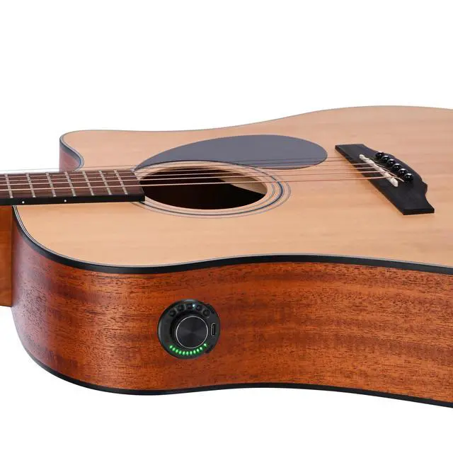 Alt view image 2 of 7 - Acoustic Guitar Pickup New Concept Mini On-Board Bluetooth Guitar Preamp Recverb Chours Delay Effect Adjustable Piezo Pickup and Microphone Pickup Dula-Pickup System