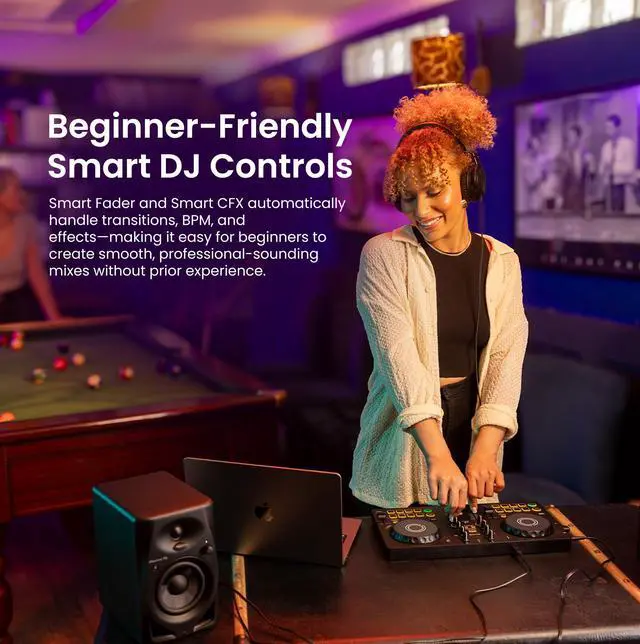 Alt view image 4 of 7 - Pioneer DJ DDJ-FLX2 Compact 2-Channel DJ Controller Bundle with Carrying Case, TRS Cable, and Austin Bazaar Polishing Cloth