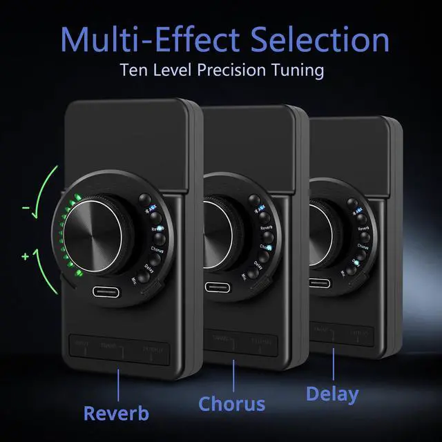 Alt view image 4 of 7 - Acoustic Guitar Pickup New Concept Mini On-Board Bluetooth Guitar Preamp Recverb Chours Delay Effect Adjustable Piezo Pickup and Microphone Pickup Dula-Pickup System