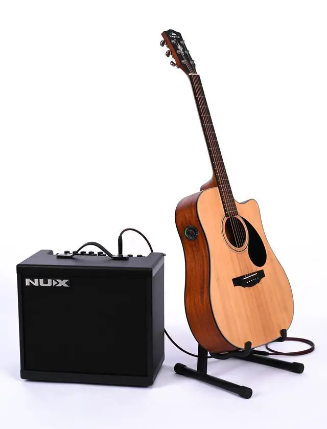 Alt view image 7 of 7 - Acoustic Guitar Pickup New Concept Mini On-Board Bluetooth Guitar Preamp Recverb Chours Delay Effect Adjustable Piezo Pickup and Microphone Pickup Dula-Pickup System