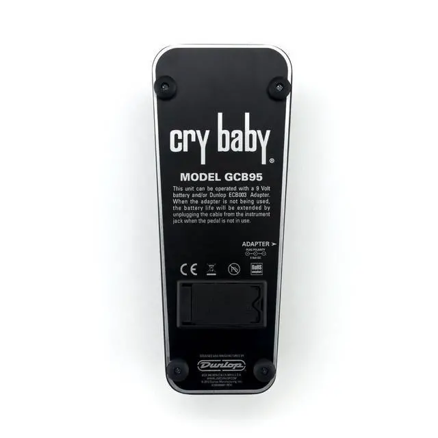 Alt view image 6 of 7 - Dunlop Crybaby GCB-95 Classic Wah Pedal Bundle with 2 Patch Cables and 6 Assorted Dunlop Picks