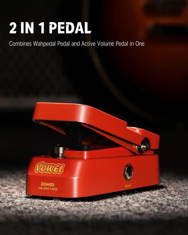Alt view image 2 of 7 - Guitar Wah Pedal, 2 in 1 Wah Volume Pedal, Mini Vintage Electric Guitar Effect Pedal with Wah Wah Active Volume Control, Vowel Lightweight Guitar Pedal