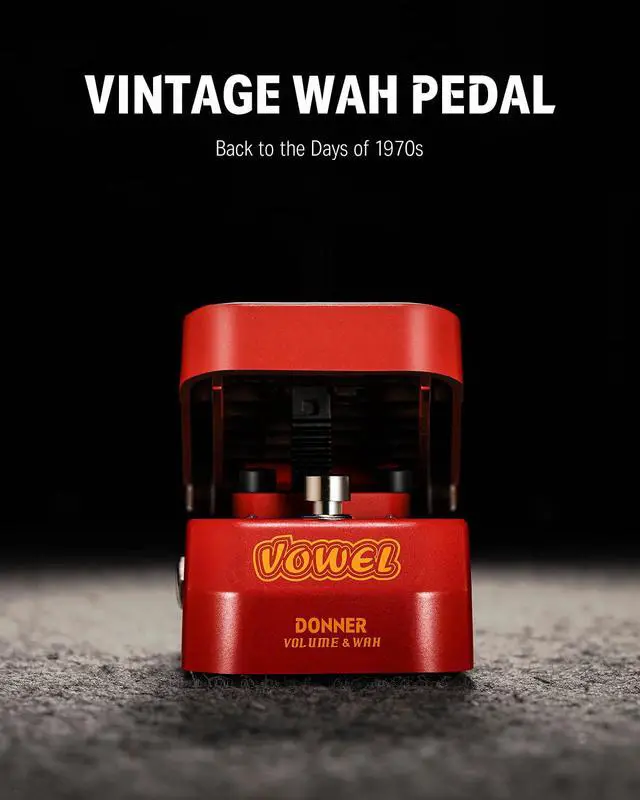 Alt view image 3 of 7 - Guitar Wah Pedal, 2 in 1 Wah Volume Pedal, Mini Vintage Electric Guitar Effect Pedal with Wah Wah Active Volume Control, Vowel Lightweight Guitar Pedal