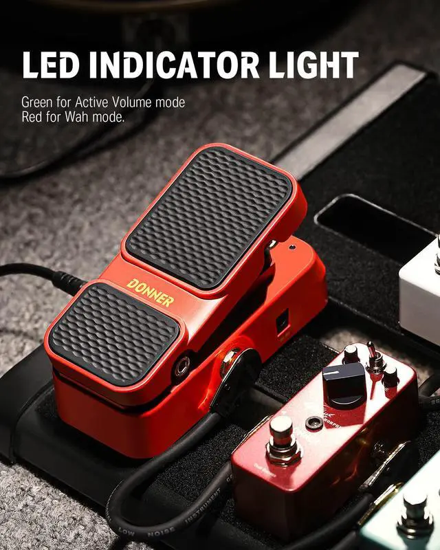 Alt view image 5 of 7 - Guitar Wah Pedal, 2 in 1 Wah Volume Pedal, Mini Vintage Electric Guitar Effect Pedal with Wah Wah Active Volume Control, Vowel Lightweight Guitar Pedal