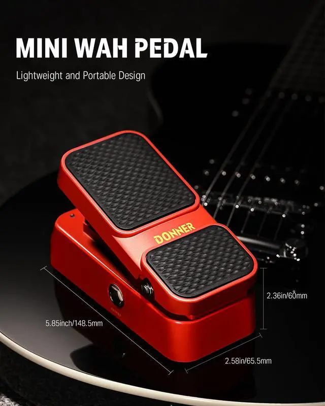 Alt view image 6 of 7 - Guitar Wah Pedal, 2 in 1 Wah Volume Pedal, Mini Vintage Electric Guitar Effect Pedal with Wah Wah Active Volume Control, Vowel Lightweight Guitar Pedal