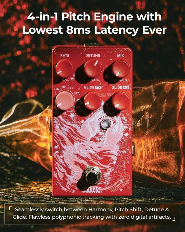 Alt view image 2 of 7 - Vein Polyphonic Pitch Shifter Guitar Pedal - 17 Pitch Intervals | Instant Drop Tuning and Octave Effects for Electric Guitar and Bass - Zero-Latency Tracking for Live Gig and Studio Recording