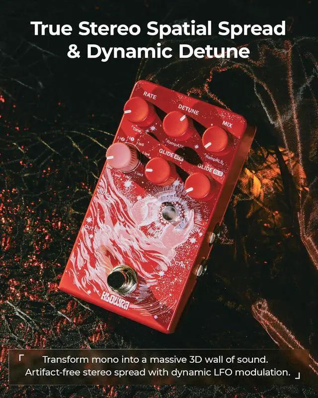 Alt view image 4 of 7 - Vein Polyphonic Pitch Shifter Guitar Pedal - 17 Pitch Intervals | Instant Drop Tuning and Octave Effects for Electric Guitar and Bass - Zero-Latency Tracking for Live Gig and Studio Recording