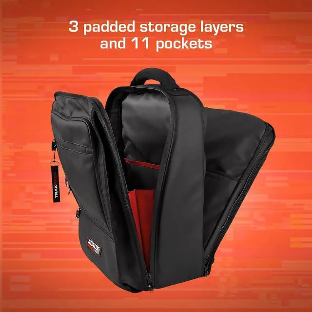 Alt view image 3 of 7 - TRAKPACK Backpack for DJs, Fits MPC Live 3 / Push 3 / Vinyl Records | Massive Capacity with 3 Padded Layers & 11 Pockets, Built-In Laptop Sleeve, Fits Maschine / Pioneer DDJ-FLX4 / Akai MPC One
