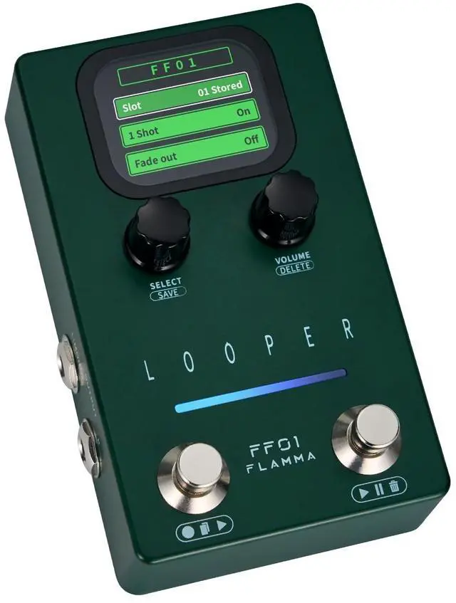 Main image of Looper Guitar Pedal, FF01 Looper Pedal with 40 Slots 160 Mins Looping Time, Stereo Guitar Loop Pedals with Screen for Electric Guitar/Bass, Fade Out, USB Data Management