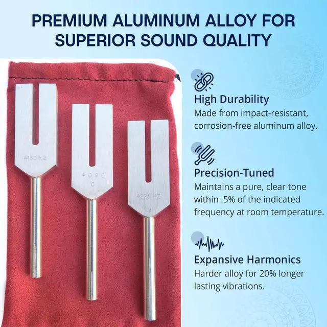 Alt view image 3 of 5 - Angel Tuning Forks for Healing - Made in the USA - 4160 hz, 4225 hz & 4096 hz (aka Crystal Tuner), Connect with Higher Energies and Frequencies - Sound Healing Instrument & Sound Therapy Instruments