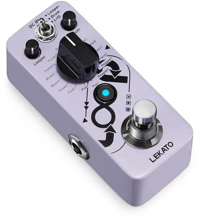 Main image of Drum Looper Pedal, Drum Machine with 20 Minutes Looping, 16 Drum Grooves, 3 Modes, Tap Tempo, Overdubs with the Micro Looper, Mini Loop Guiter Pedals for Electric Guitar