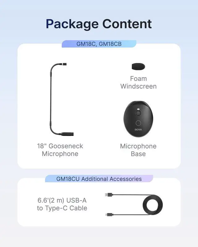 Alt view image 7 of 7 - BY-GM18C Desktop Gooseneck Condenser Microphone with Base for Lecture | 18" Podium Microphones with Mute Button, LED Indicator, XLR Mic for Meetings Video Conferences Streaming