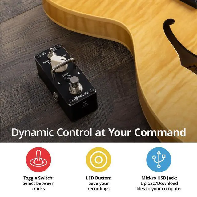 Alt view image 4 of 7 - KLIQ Super-Looper Micro Looper Effect Pedal for Guitar & Bass