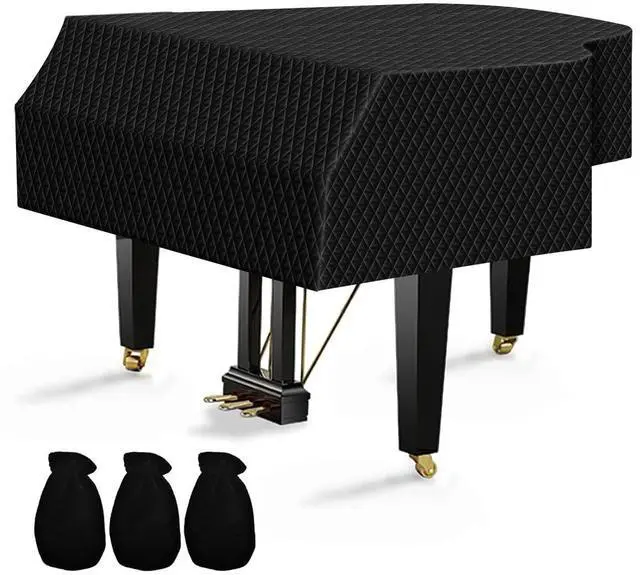 Main image of Thickened Grand Piano Cover, Waterproof Baby Piano Cover | Thicken Cotton Lining, Washable Soft Bordered Decorated Full Triangle Piano Protective Cover