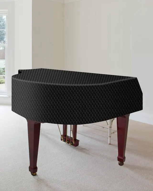 Alt view image 6 of 7 - Thickened Grand Piano Cover, Waterproof Baby Piano Cover | Thicken Cotton Lining, Washable Soft Bordered Decorated Full Triangle Piano Protective Cover