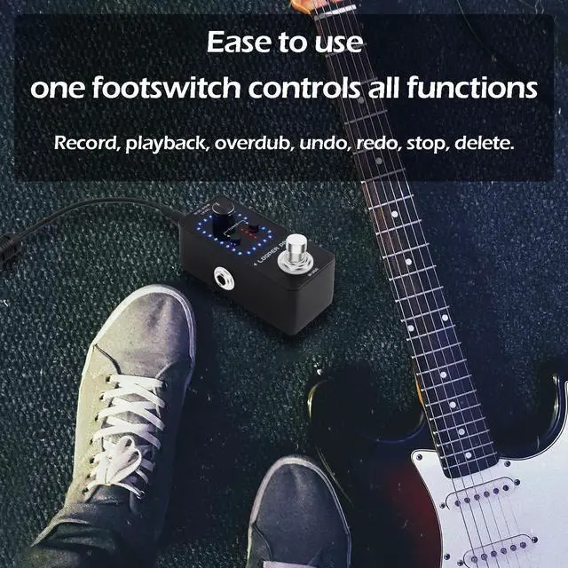 Alt view image 7 of 7 - Loop Pedal Pro- 40 Mins Looping Time 9 Loops Professional Guitar Looper Pedal With Tuner for Electric Guitar One-Step Looping Unlimited Overdubs Undo Redo