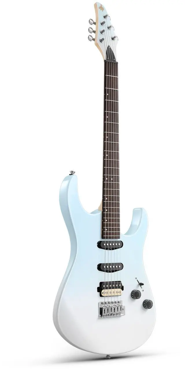 Main image of DMT-66 Solid Body Electric Guitar Kit for Beginners, Full Size 39" Electric Guitar with HSS Pickups, Poplar Body, Maple Neck, Starter Guitar with Gig Bag & Adjustment Wrench, Gradient Blue