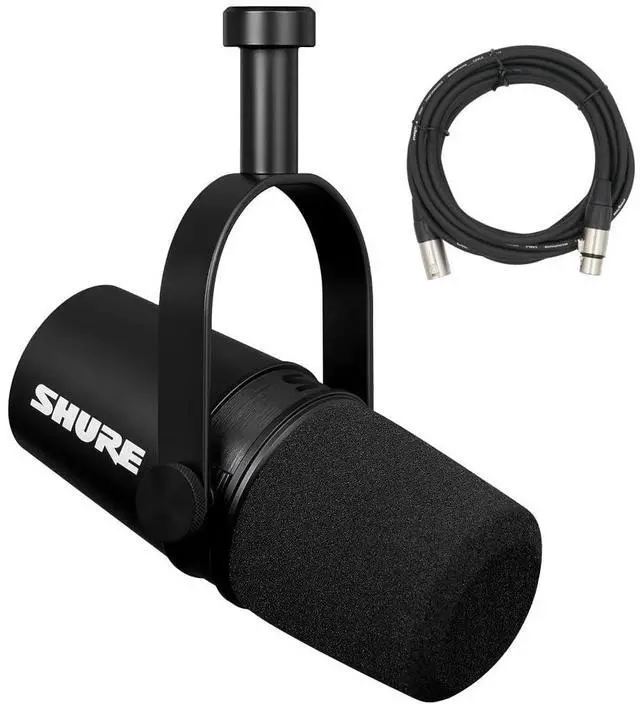 Main image of MV7X XLR Podcast Microphone with XLR Cable - Dynamic Mic for Podcasting & Vocal Recording, Voice-Isolating Technology, All Metal Construction, Mic Stand Compatible, Optimized Frequency - Black