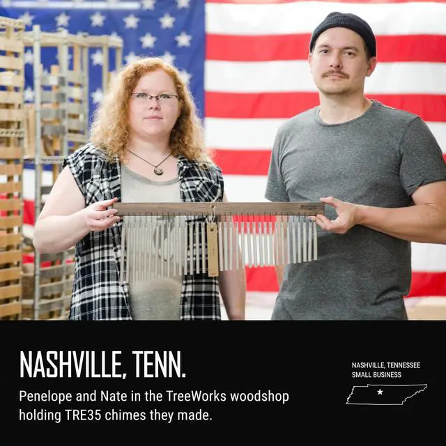 Alt view image 6 of 7 - Chimes Classic Large Single Row Bar Chimes Percussion Instrument Made in U.S.A. (TRE35)