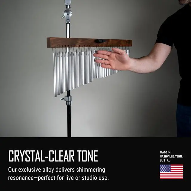 Alt view image 4 of 7 - Chimes Classic Large Single Row Bar Chimes Percussion Instrument Made in U.S.A. (TRE35)