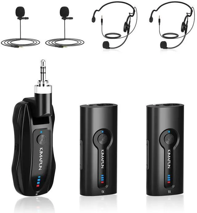 Main image of Wireless Lavalier Microphone System, Wireless 2.4GHz Lapel Mics Handheld Mic 2 in 1 for Teaching, Teachers, Speech, Tour Guiding, Speaker, Amplifier, PA System, Broadcast, KM-G70(2TX1RX)