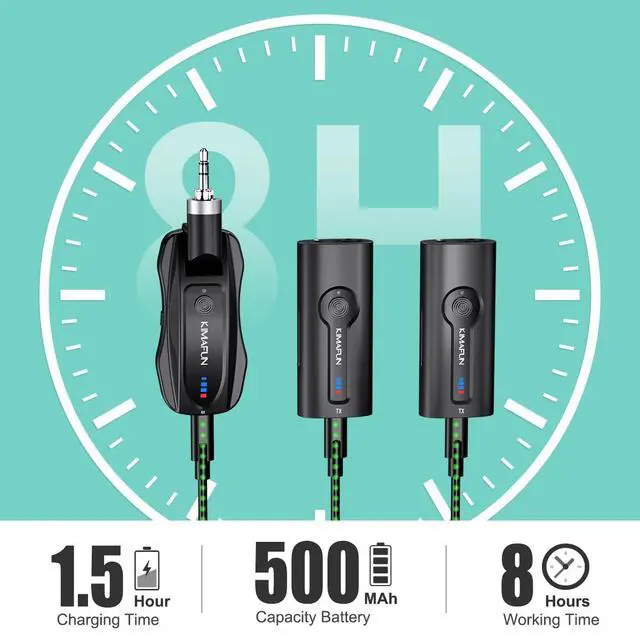 Alt view image 4 of 7 - Wireless Lavalier Microphone System, Wireless 2.4GHz Lapel Mics Handheld Mic 2 in 1 for Teaching, Teachers, Speech, Tour Guiding, Speaker, Amplifier, PA System, Broadcast, KM-G70(2TX1RX)