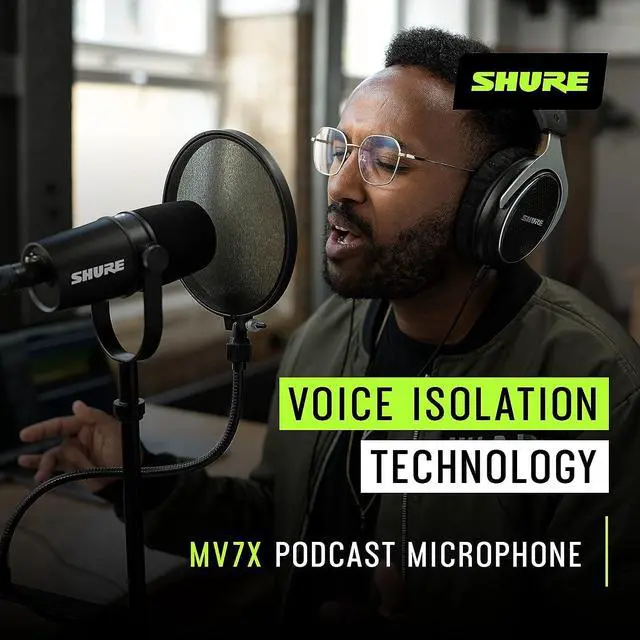 Alt view image 5 of 7 - MV7X XLR Podcast Microphone with XLR Cable - Dynamic Mic for Podcasting & Vocal Recording, Voice-Isolating Technology, All Metal Construction, Mic Stand Compatible, Optimized Frequency - Black