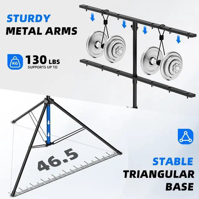 Alt view image 6 of 7 - Tall DJ Lights Stand with 2 T Bar, Heavy Duty DJ Stand for 8 Lights, Portable Par Can Stage Light Stand Adjustable Height 81-144 Inch, 12 ft