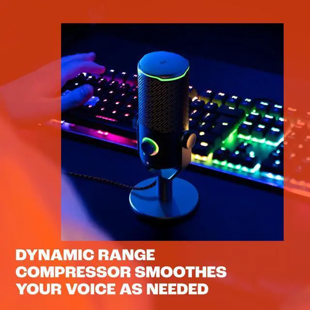 Alt view image 5 of 5 - Quantum Stream Studio - Recording and Gaming - Chrome | Triple condenser microphone for perfect streaming, Four selectable voice pick-up patterns, Dynamic range compressor