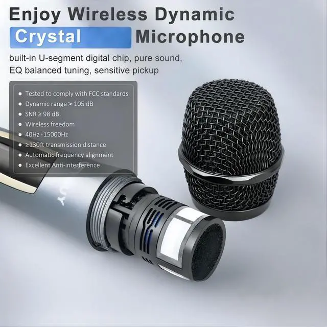 Alt view image 5 of 7 - GTSK10-3 3-Way Portable Bluetooth PA Speaker System w/Wireless Mics 10" Karaoke Speaker with Subwoofer, FM Radio, TWS, Rolling Wheels & Rechargeable Battery for Parties, Events, Game Day & Outdoors