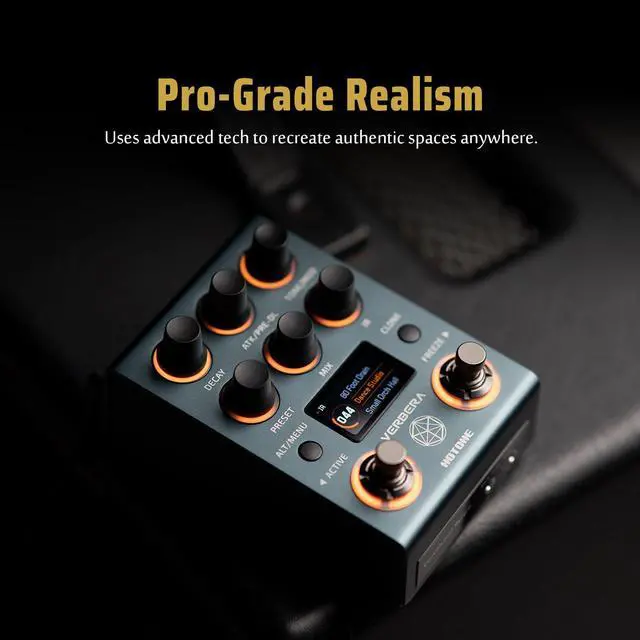 Alt view image 2 of 7 - Verbera Convolution Reverb Pedal Dual Engine Stereo Reverb with 120 IRs, XR Algorithm, MIDI & USB, Studio-Grade Effects for Guitar, Synths, and FX Loops(Incl 1PCS TRS cable by VOLKTONE)