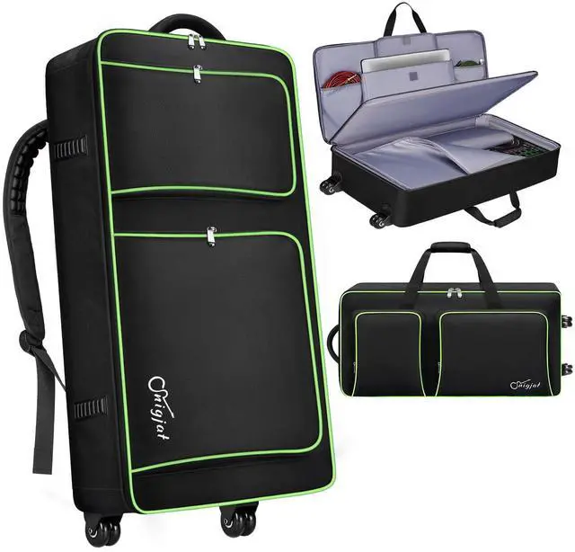 Main image of DJ Controller Case with Wheels Compatible with DDJ-FLX10/GRV6/ 1000 | Padded Large DJ Controller Bag Fits DDJ REV7/REV5/FLX6/1000, Gig Bag with Multi-Pocket and Adjustable Shoulder Strap