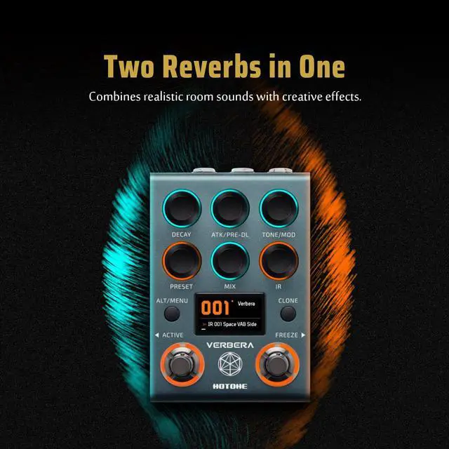 Alt view image 7 of 7 - Verbera Convolution Reverb Pedal Dual Engine Stereo Reverb with 120 IRs, XR Algorithm, MIDI & USB, Studio-Grade Effects for Guitar, Synths, and FX Loops(Incl 1PCS TRS cable by VOLKTONE)