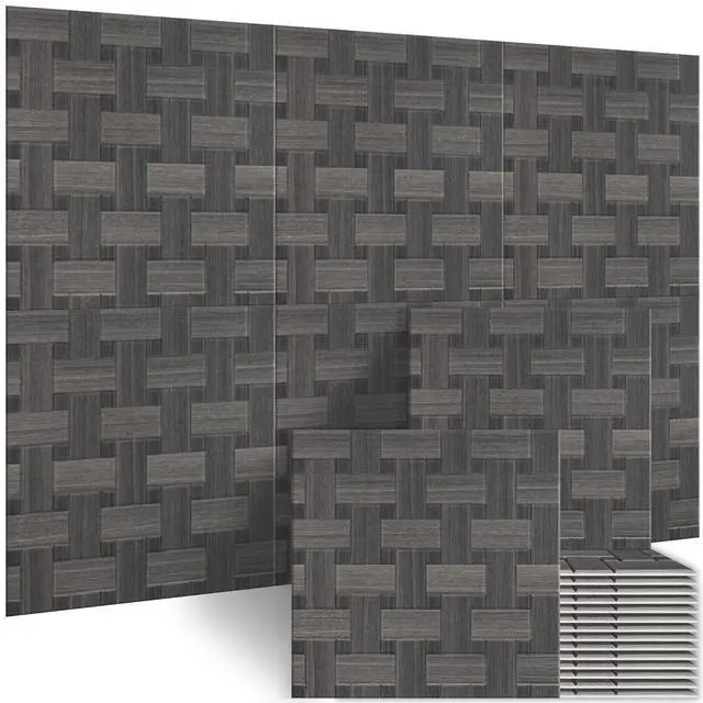 Main image of 6 Pack Wood Wall Panel,23.6"x23.6" Peel and Stick Faux Acousitc Panel | Luxury Grey Woodgrain Textured Panel for Wall & Home Decor - Self Adhesive Sound Absorbing for Studio,Office, Living Room