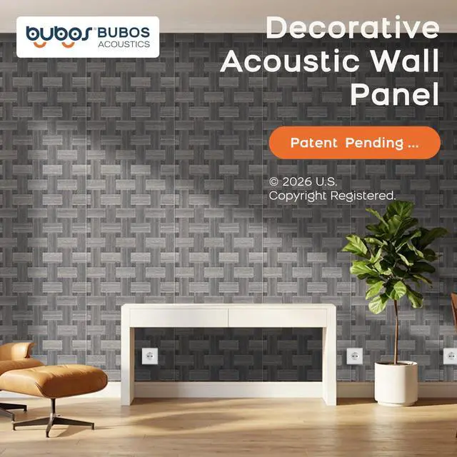 Alt view image 2 of 7 - 6 Pack Wood Wall Panel,23.6"x23.6" Peel and Stick Faux Acousitc Panel | Luxury Grey Woodgrain Textured Panel for Wall & Home Decor - Self Adhesive Sound Absorbing for Studio,Office, Living Room