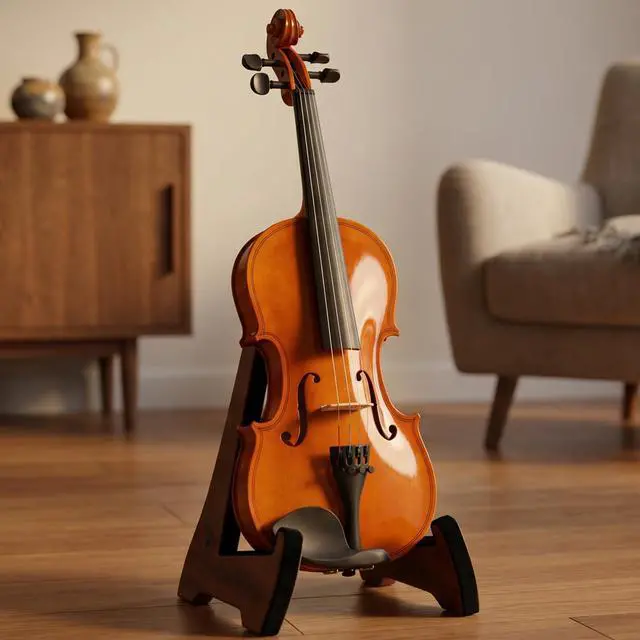 Alt view image 2 of 7 - Size 1/2 beginner first violin Set for Kids, Solid Wood Acoustic Fiddle Kit with Hard Case, Bow, Rosin, Shoulder Rest, Tuner and Extra Strings