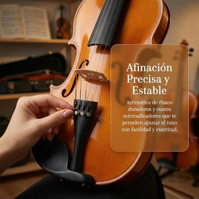 Alt view image 6 of 7 - Size 1/2 beginner first violin Set for Kids, Solid Wood Acoustic Fiddle Kit with Hard Case, Bow, Rosin, Shoulder Rest, Tuner and Extra Strings