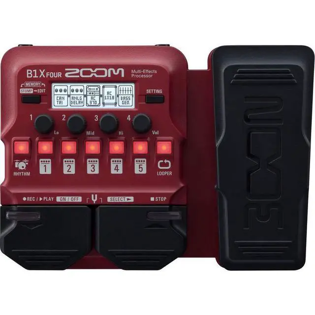 Alt view image 3 of 7 - B1X Four Bass Multi-Effects Pedal (Expression Pedal) with Polsen HPC-A30 Monitor Headphones, 9V Power Adapter & 10ft Instrument Cable Bundle