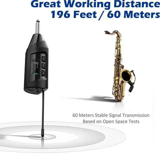 Alt view image 2 of 7 - TR15 Wireless Clip-On Saxophone Microphone System | For sax and trumpet, Preset EQ and echo, 196 ft range, Rechargeable, 4.5-hour runtime, Solo vocals and band performances