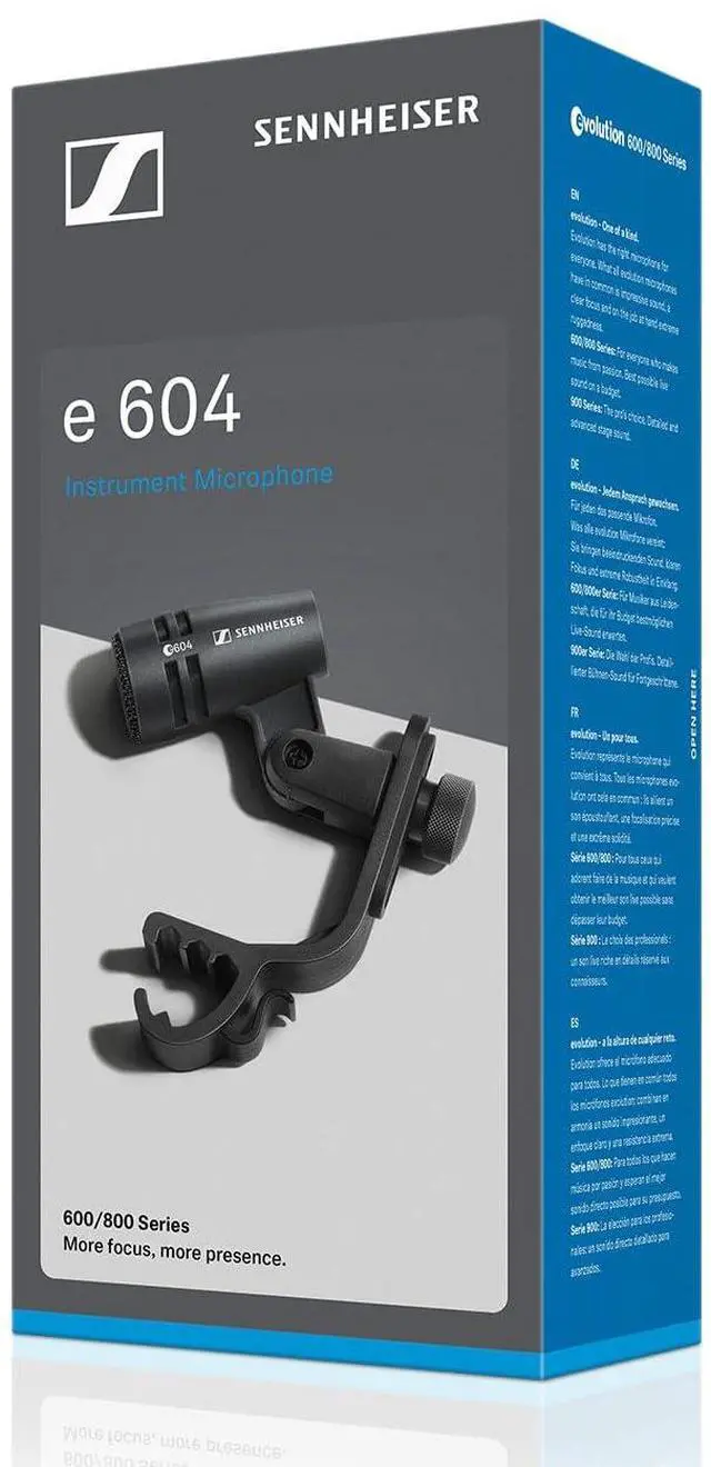 Alt view image 3 of 3 - Professional E 604 Compact Dynamic Cardioid Instrument Microphone,Charcoal