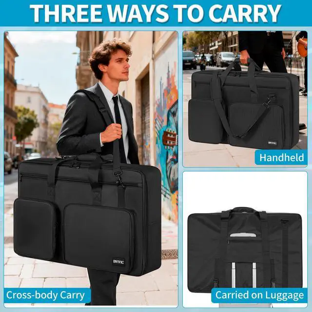 Alt view image 5 of 7 - DJ Controller Storage Bag Case Fits for XDJ-RX2/XDJ-RX3/DDJ-REV5 | Fits for DDJ-REV7/Denon DJ Prime 4/MCX8000 Padded DJ Travel Carrying Bag