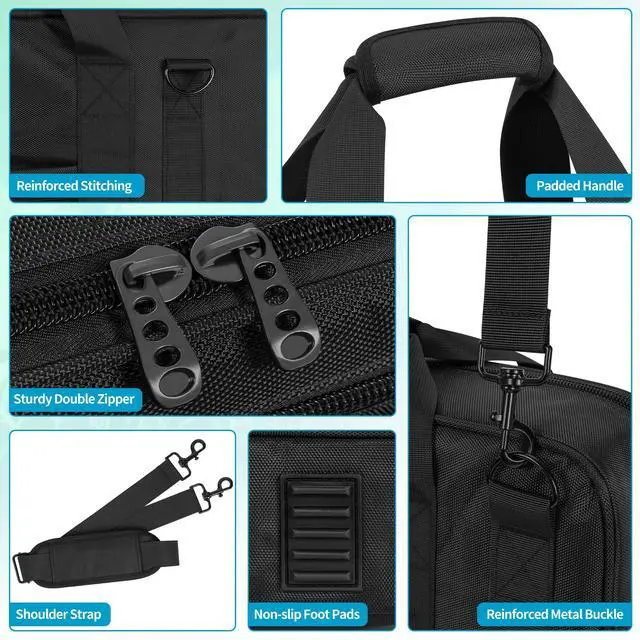 Alt view image 7 of 7 - DJ Controller Storage Bag Case Fits for XDJ-RX2/XDJ-RX3/DDJ-REV5 | Fits for DDJ-REV7/Denon DJ Prime 4/MCX8000 Padded DJ Travel Carrying Bag