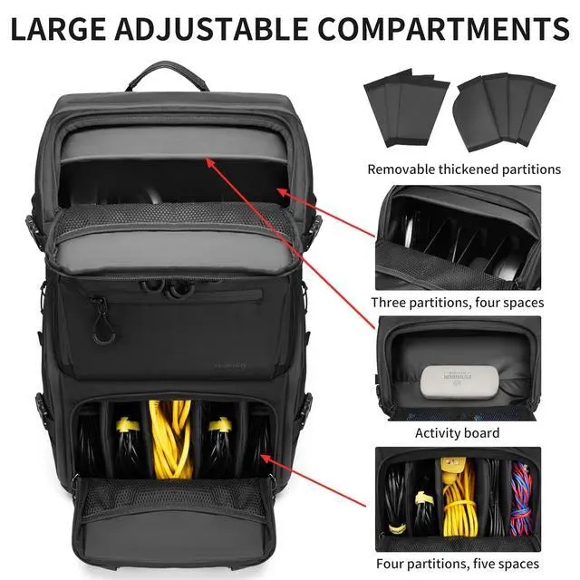 Alt view image 2 of 6 - DJ Backpack for Club Gigs, DJ Mixer Case Compatible with Pioneer DJ DDJ-REV1, DJ Controller, Novation Launchkey 37 Key Keyboard and More Equipment