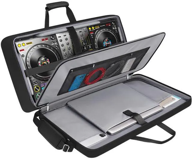 Main image of DJ Controller Case for DDJ FLX10/GRV6/REV5 with Laptop Compartment | Padded Large DJ Controller Bag Fits DDJ REV7/REV5/FLX6/1000, Gig Bag with Multi-Pocket and Adjustable Shoulder Strap