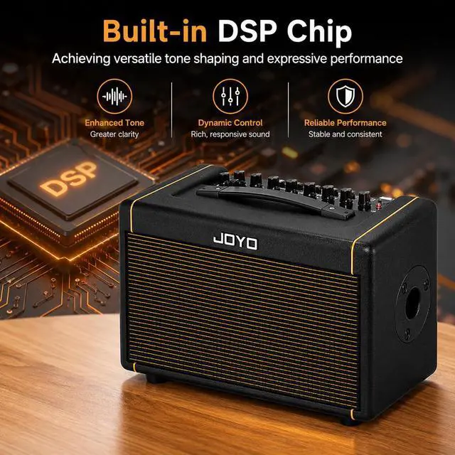 Alt view image 3 of 7 - 40W Acoustic Guitar Amp Portable Stereo Amplifier with Bluetooth and Battery Powered, Reverb/Delay/Chorus, Mic Input, USB-C Recording for Outdoor Busking & Live Performance (AC-40S)