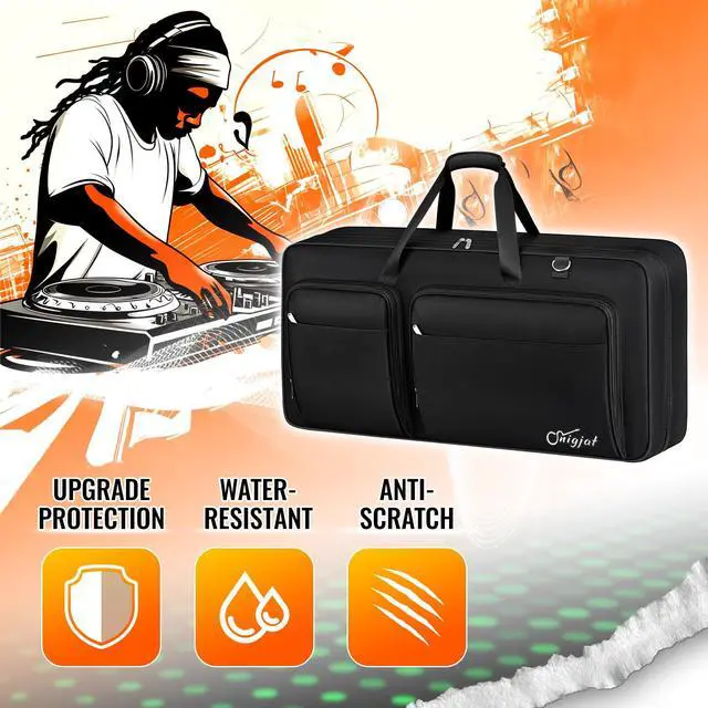 Alt view image 5 of 7 - DJ Controller Case for DDJ FLX10/GRV6/REV5 with Laptop Compartment | Padded Large DJ Controller Bag Fits DDJ REV7/REV5/FLX6/1000, Gig Bag with Multi-Pocket and Adjustable Shoulder Strap