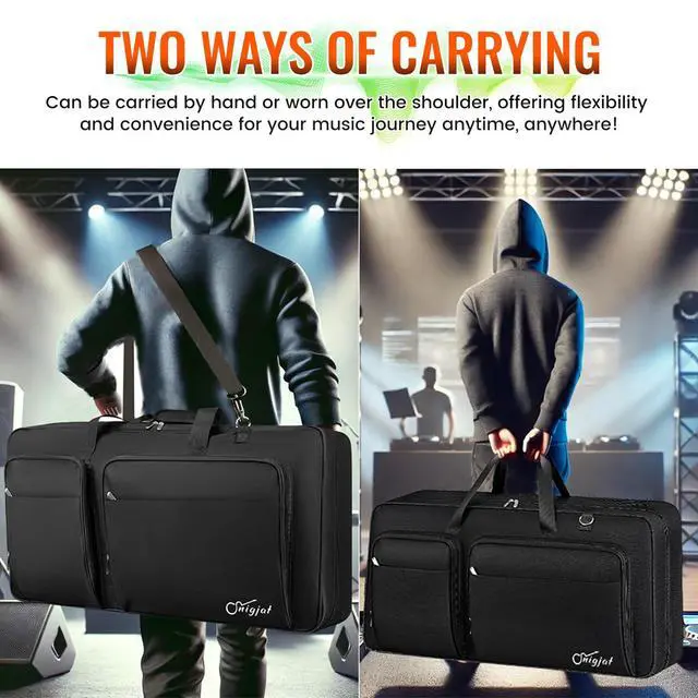Alt view image 6 of 7 - DJ Controller Case for DDJ FLX10/GRV6/REV5 with Laptop Compartment | Padded Large DJ Controller Bag Fits DDJ REV7/REV5/FLX6/1000, Gig Bag with Multi-Pocket and Adjustable Shoulder Strap