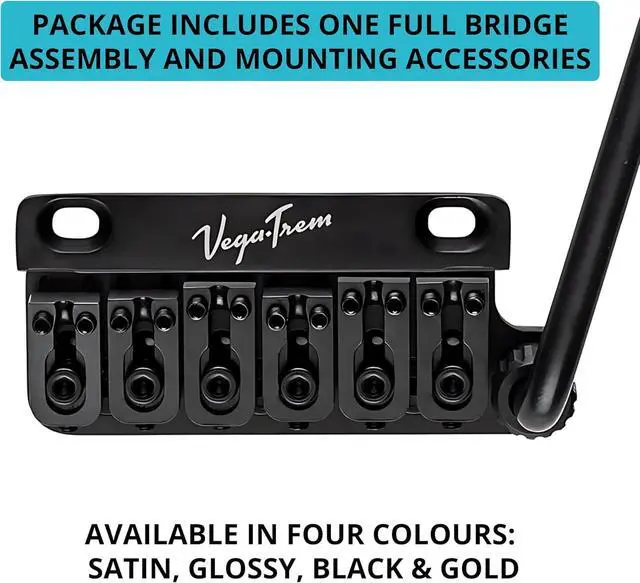 Alt view image 3 of 7 - Vega-Trem VT1 Special 2-Points Stratocaster Guitar Tremolo Bridge For Strat No Mods Easy Installation (Black)