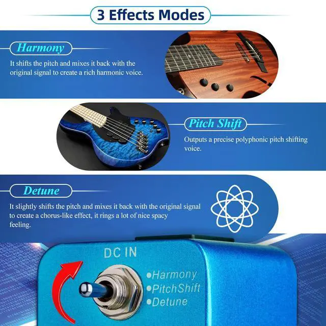Alt view image 2 of 7 - Mooer Drop Pitch Harmonizer Guitar Effect Box - MPS1 Octave Pitch Box Guitar Harmonizer Pedal with True Bypass